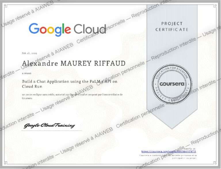 Certification : Build a Chat Application using the PaLM 2 API on Cloud Run